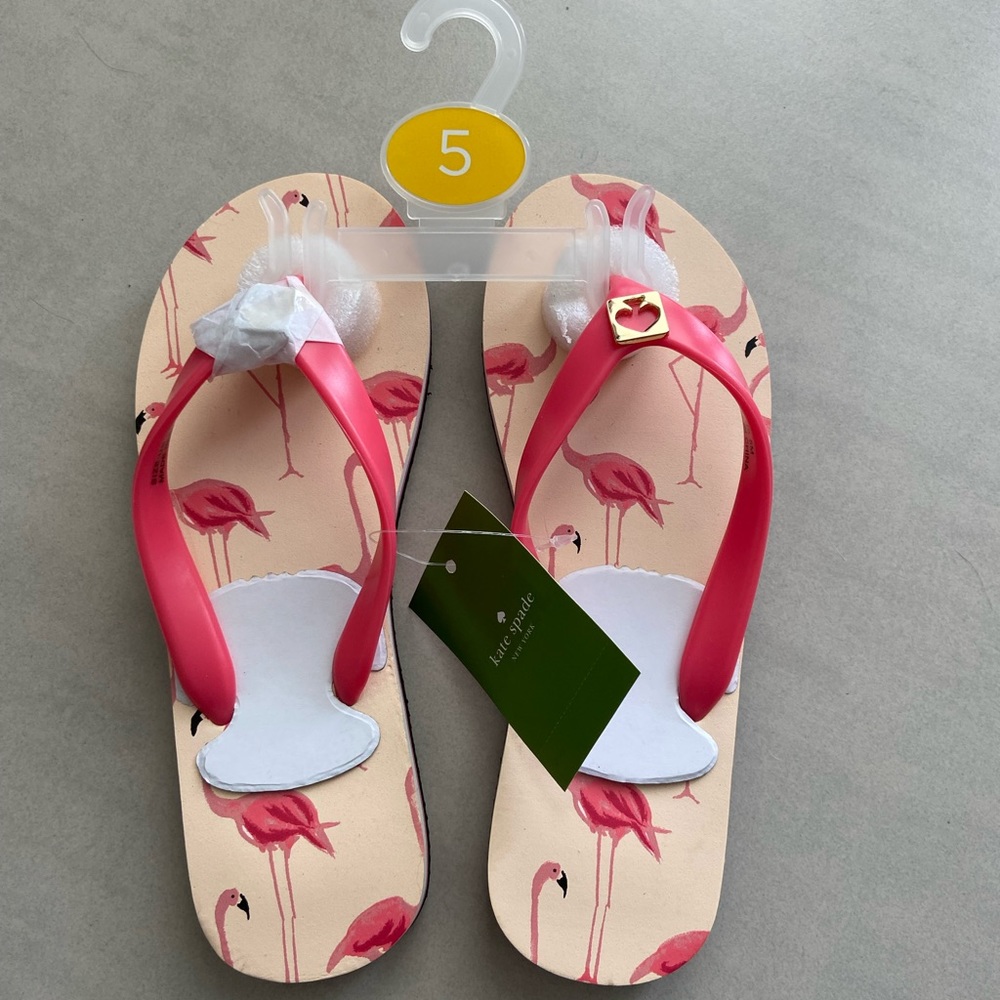 Kate Spade ♠️ Flamingo 🦩 Flip Flops - 5M